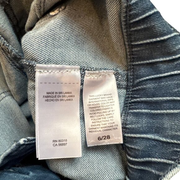 Lucky Brand Denim Jogger Pants Elastic Waist Distressed Style Size 6/28 - Picture 5 of 7